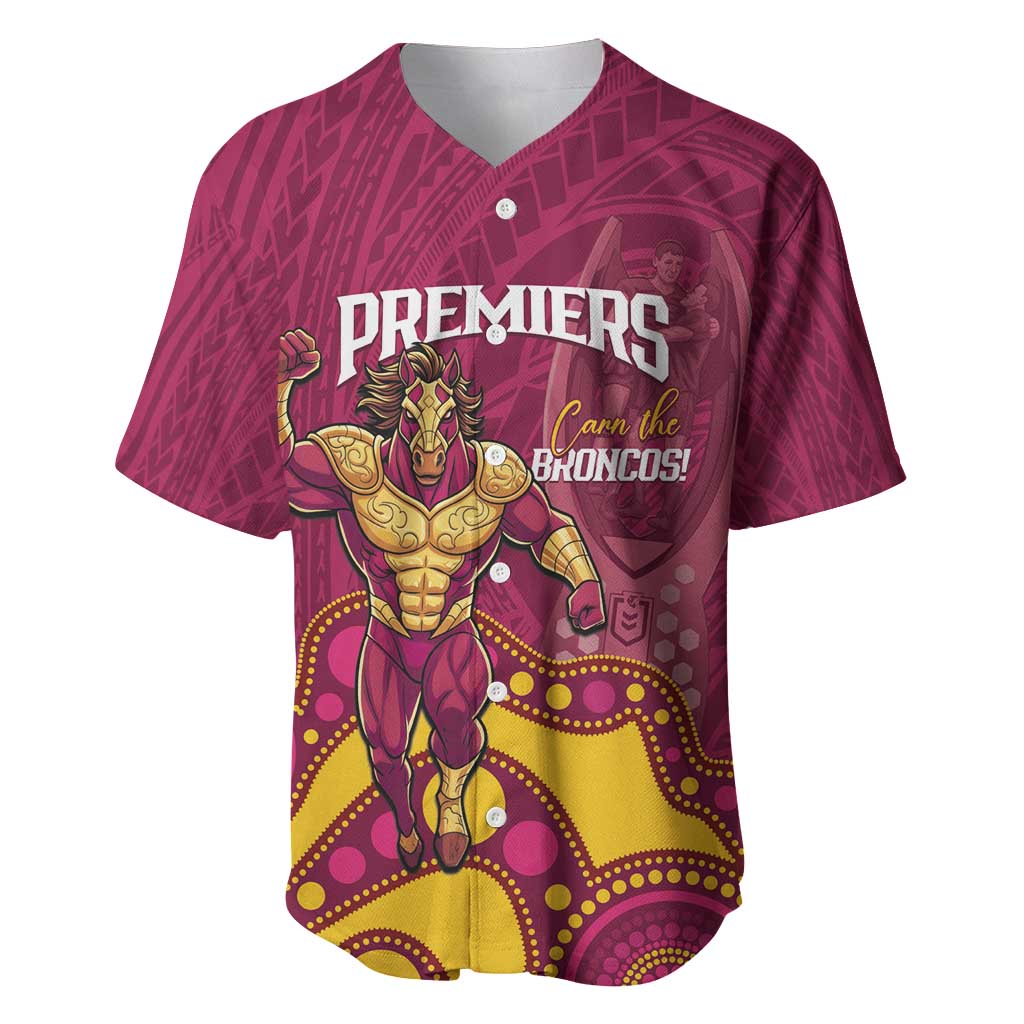 NRL Broncos Rugby Custom Baseball Jersey Premiers Trophy Carn The Bronx - Aussie Hoodie