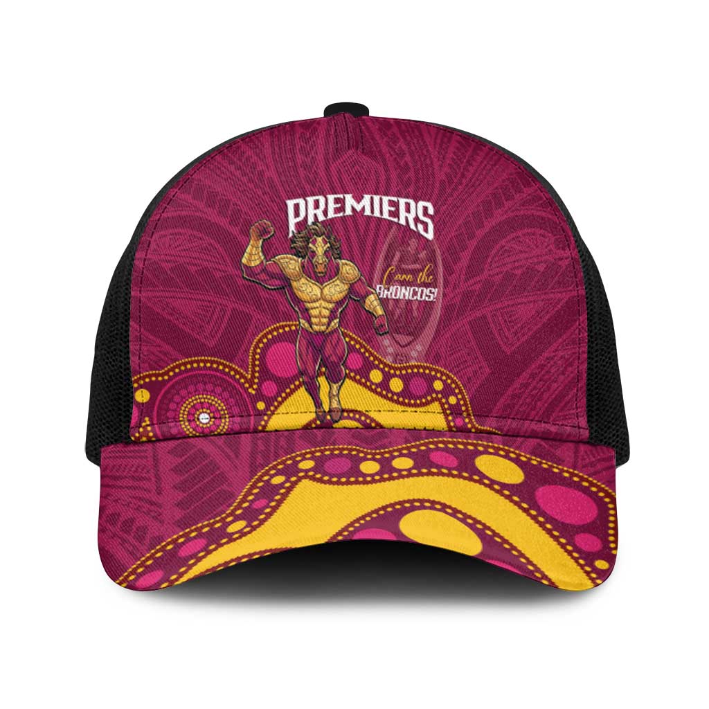 NRL Broncos Rugby Baseball Net Cap Premiers Trophy Carn The Bronx - Aussie Hoodie