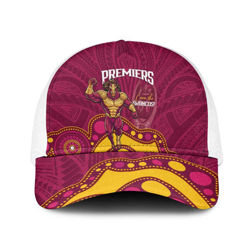 NRL Broncos Rugby Baseball Net Cap Premiers Trophy Carn The Bronx - Aussie Hoodie