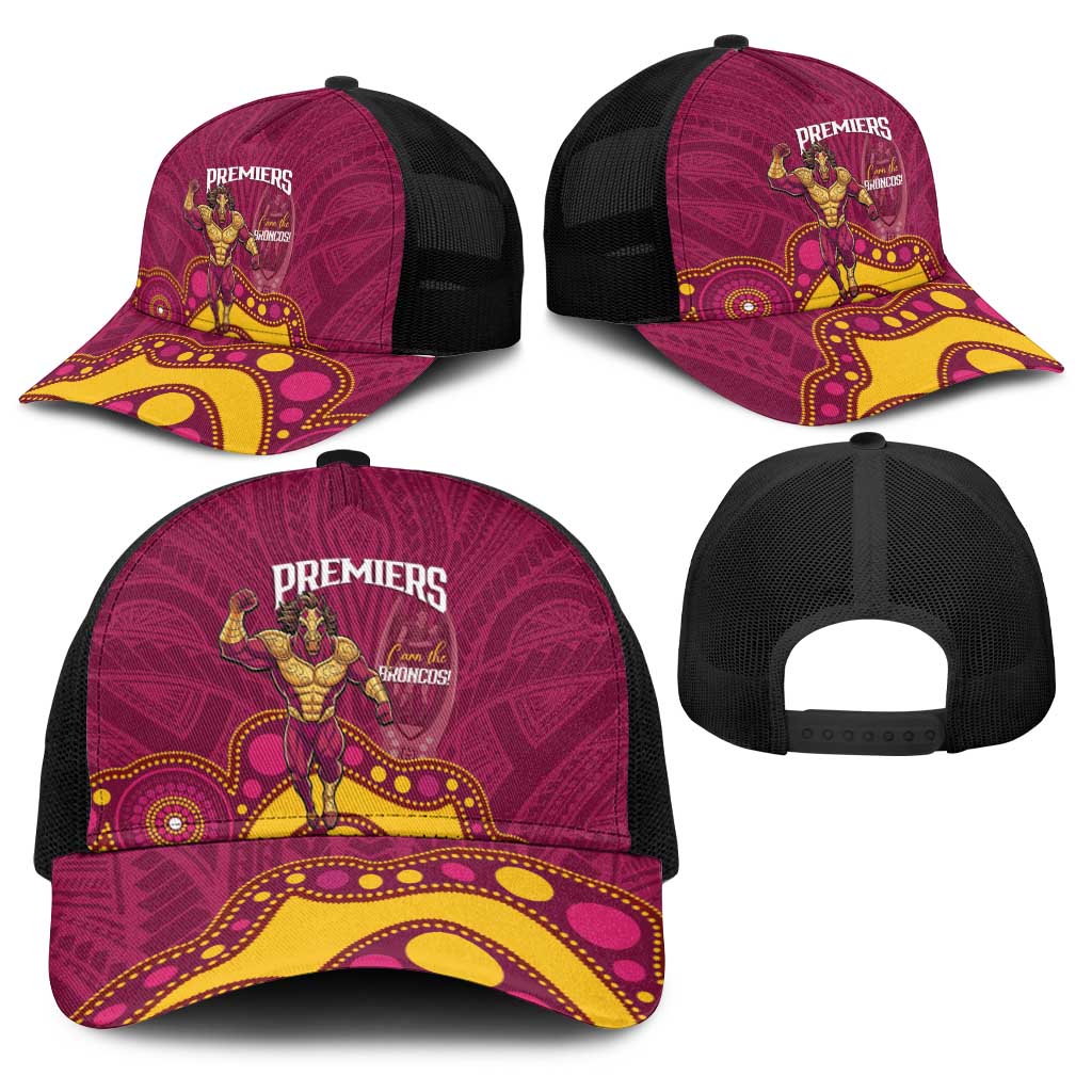 NRL Broncos Rugby Baseball Net Cap Premiers Trophy Carn The Bronx - Aussie Hoodie