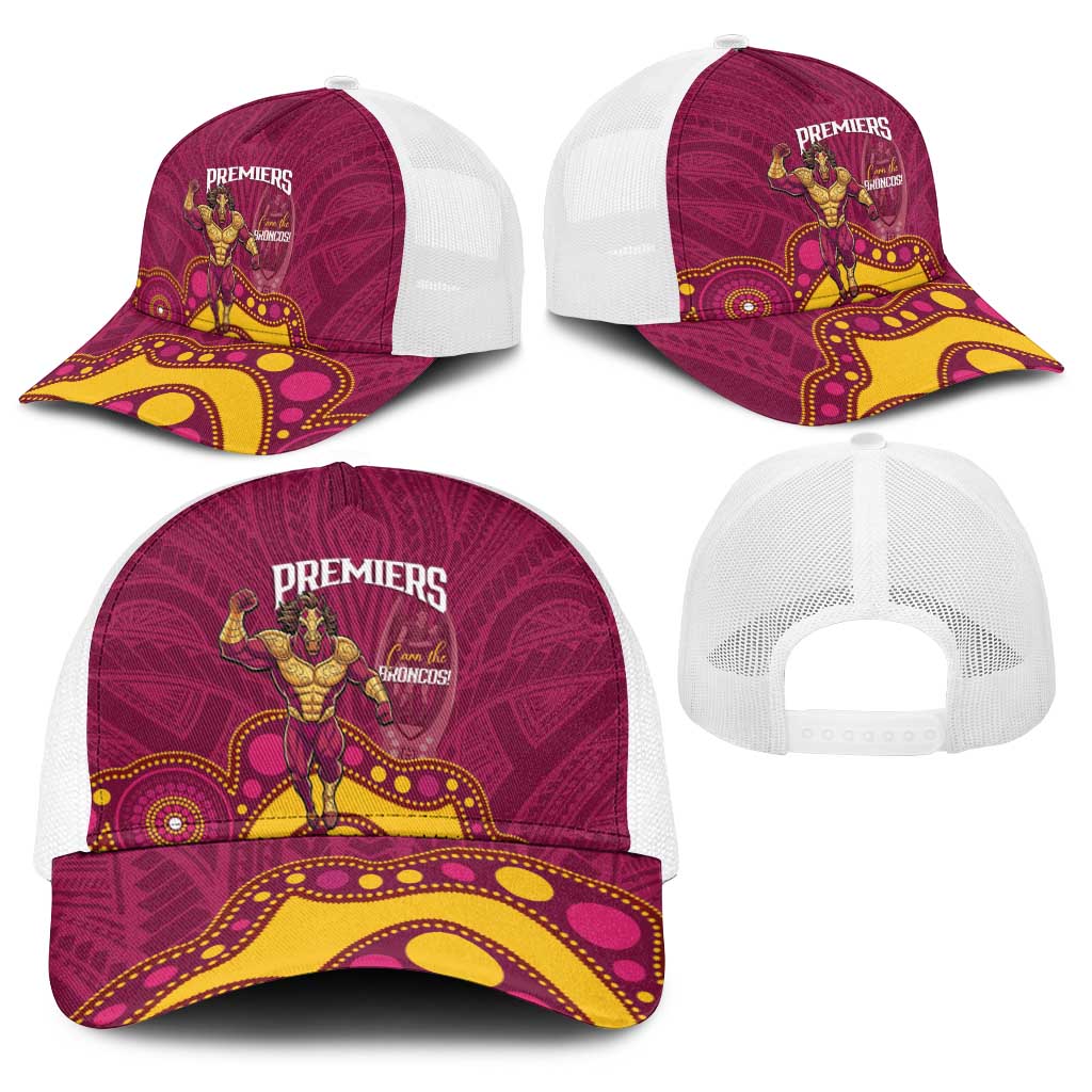 NRL Broncos Rugby Baseball Net Cap Premiers Trophy Carn The Bronx - Aussie Hoodie