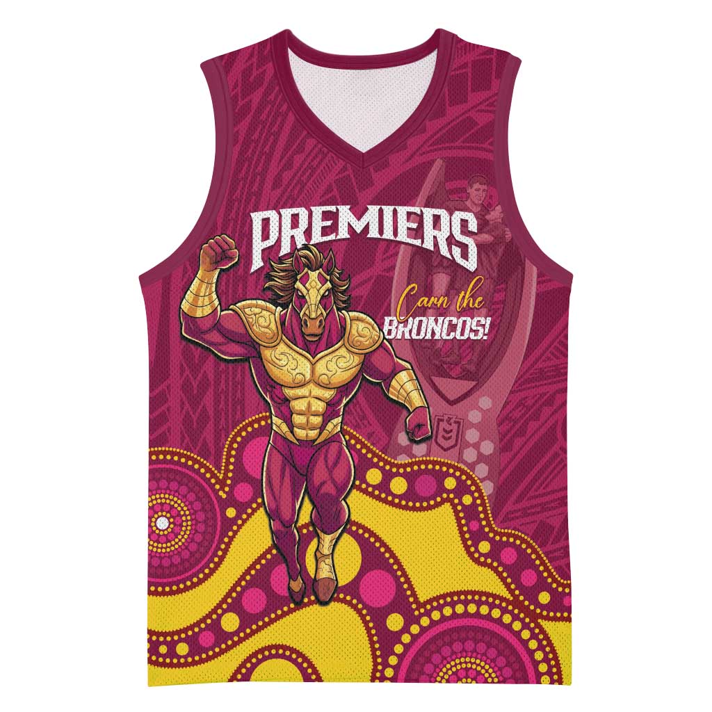 NRL Broncos Rugby Custom Basketball Jersey Premiers Trophy Carn The Bronx - Aussie Hoodie