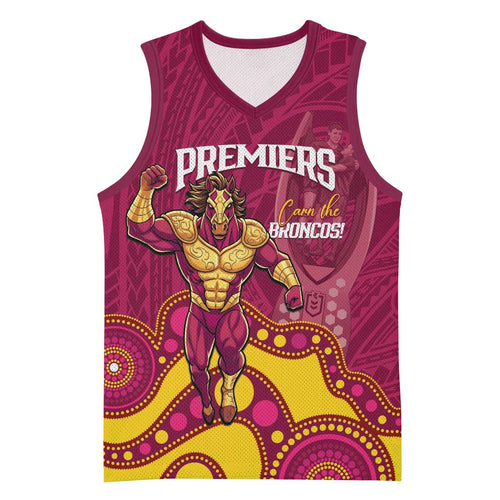 NRL Broncos Rugby Custom Basketball Jersey Premiers Trophy Carn The Bronx - Aussie Hoodie