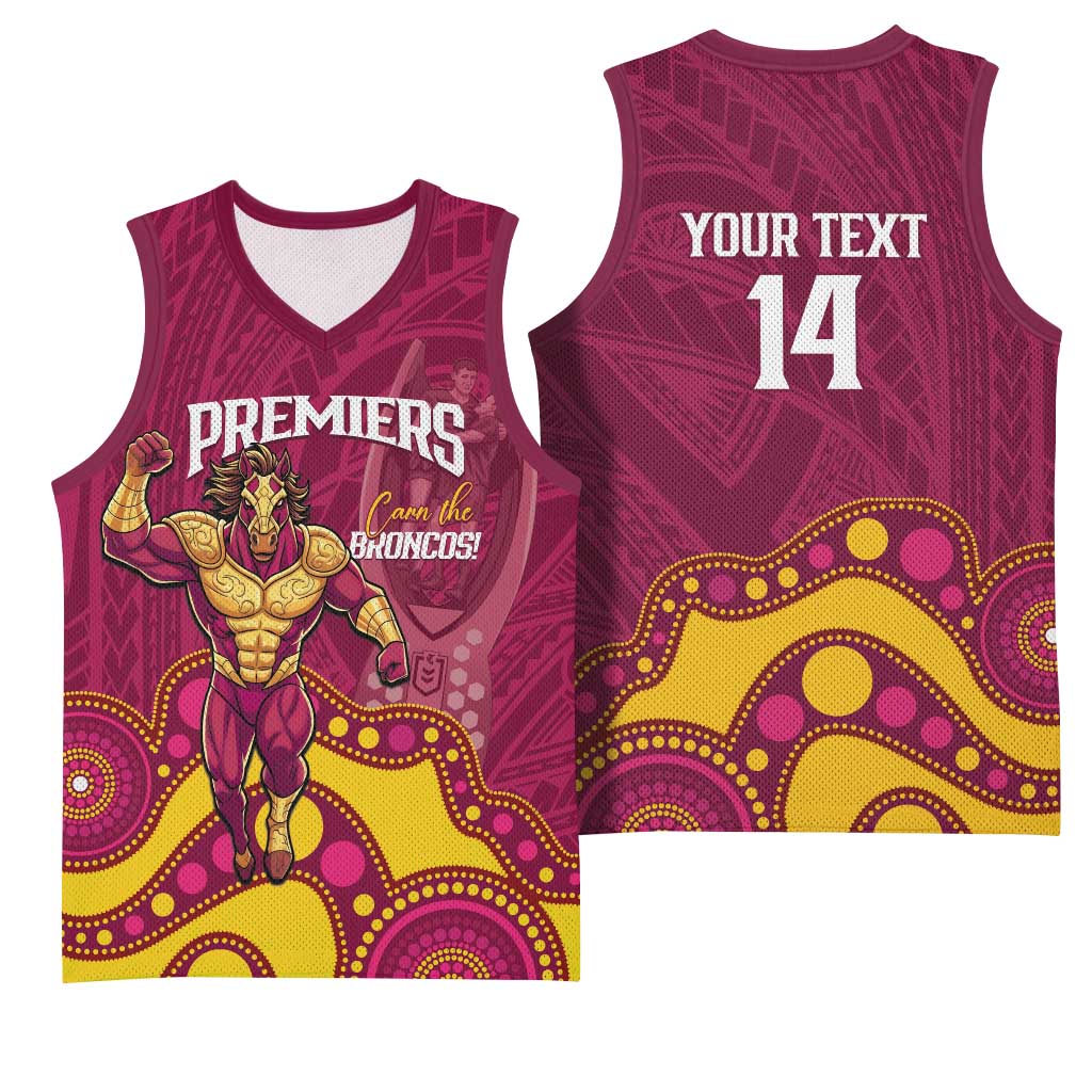 NRL Broncos Rugby Custom Basketball Jersey Premiers Trophy Carn The Bronx - Aussie Hoodie