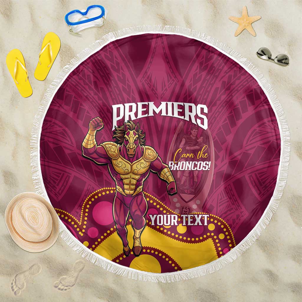 NRL Broncos Rugby Custom Beach Blanket Premiers Trophy Carn The Bronx - Aussie Hoodie