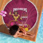 NRL Broncos Rugby Custom Beach Blanket Premiers Trophy Carn The Bronx - Aussie Hoodie