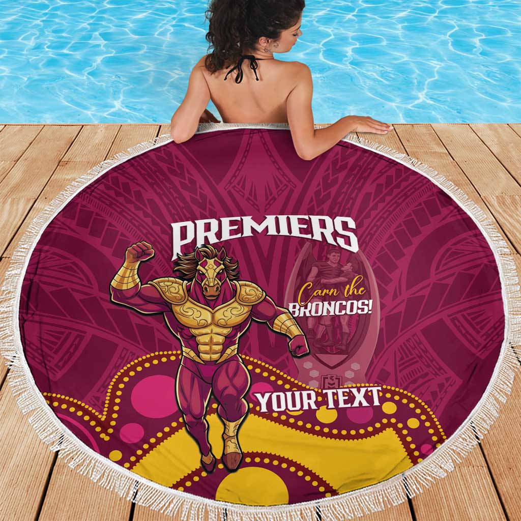 NRL Broncos Rugby Custom Beach Blanket Premiers Trophy Carn The Bronx - Aussie Hoodie