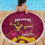 NRL Broncos Rugby Custom Beach Blanket Premiers Trophy Carn The Bronx - Aussie Hoodie