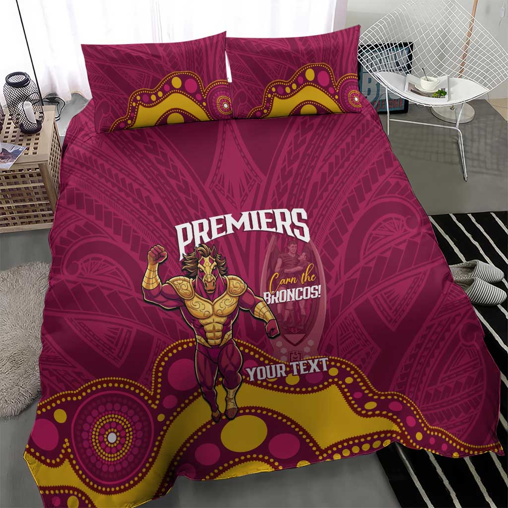 NRL Broncos Rugby Custom Bedding Set Premiers Trophy Carn The Bronx - Aussie Hoodie