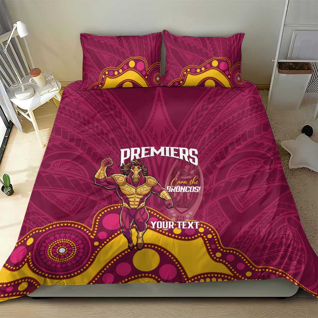 NRL Broncos Rugby Custom Bedding Set Premiers Trophy Carn The Bronx - Aussie Hoodie