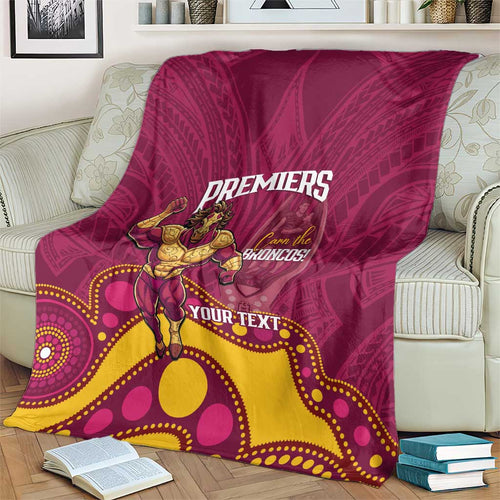 NRL Broncos Rugby Custom Blanket Premiers Trophy Carn The Bronx - Aussie Hoodie