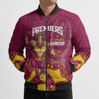 NRL Broncos Rugby Custom Bomber Puffer Jacket Premiers Trophy Carn The Bronx - Aussie Hoodie