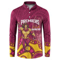 NRL Broncos Rugby Custom Button Sweatshirt Premiers Trophy Carn The Bronx - Aussie Hoodie