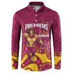 NRL Broncos Rugby Custom Button Sweatshirt Premiers Trophy Carn The Bronx - Aussie Hoodie