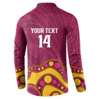 NRL Broncos Rugby Custom Button Sweatshirt Premiers Trophy Carn The Bronx - Aussie Hoodie