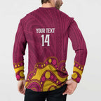 NRL Broncos Rugby Custom Button Sweatshirt Premiers Trophy Carn The Bronx - Aussie Hoodie
