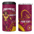 NRL Broncos Rugby Custom 4 in 1 Can Cooler Tumbler Premiers Trophy Carn The Bronx - Aussie Hoodie