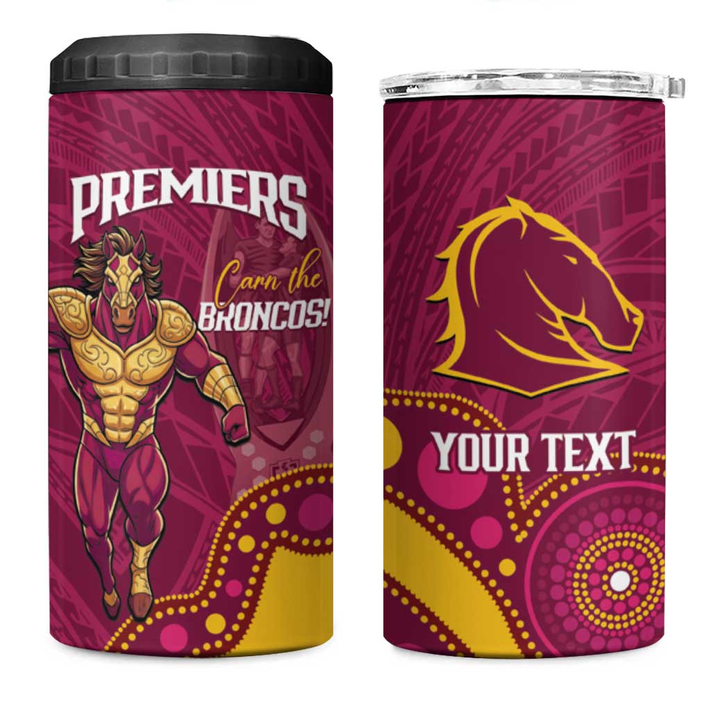 NRL Broncos Rugby Custom 4 in 1 Can Cooler Tumbler Premiers Trophy Carn The Bronx - Aussie Hoodie