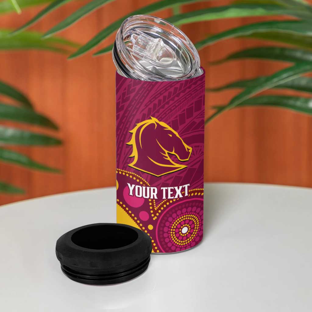 NRL Broncos Rugby Custom 4 in 1 Can Cooler Tumbler Premiers Trophy Carn The Bronx - Aussie Hoodie