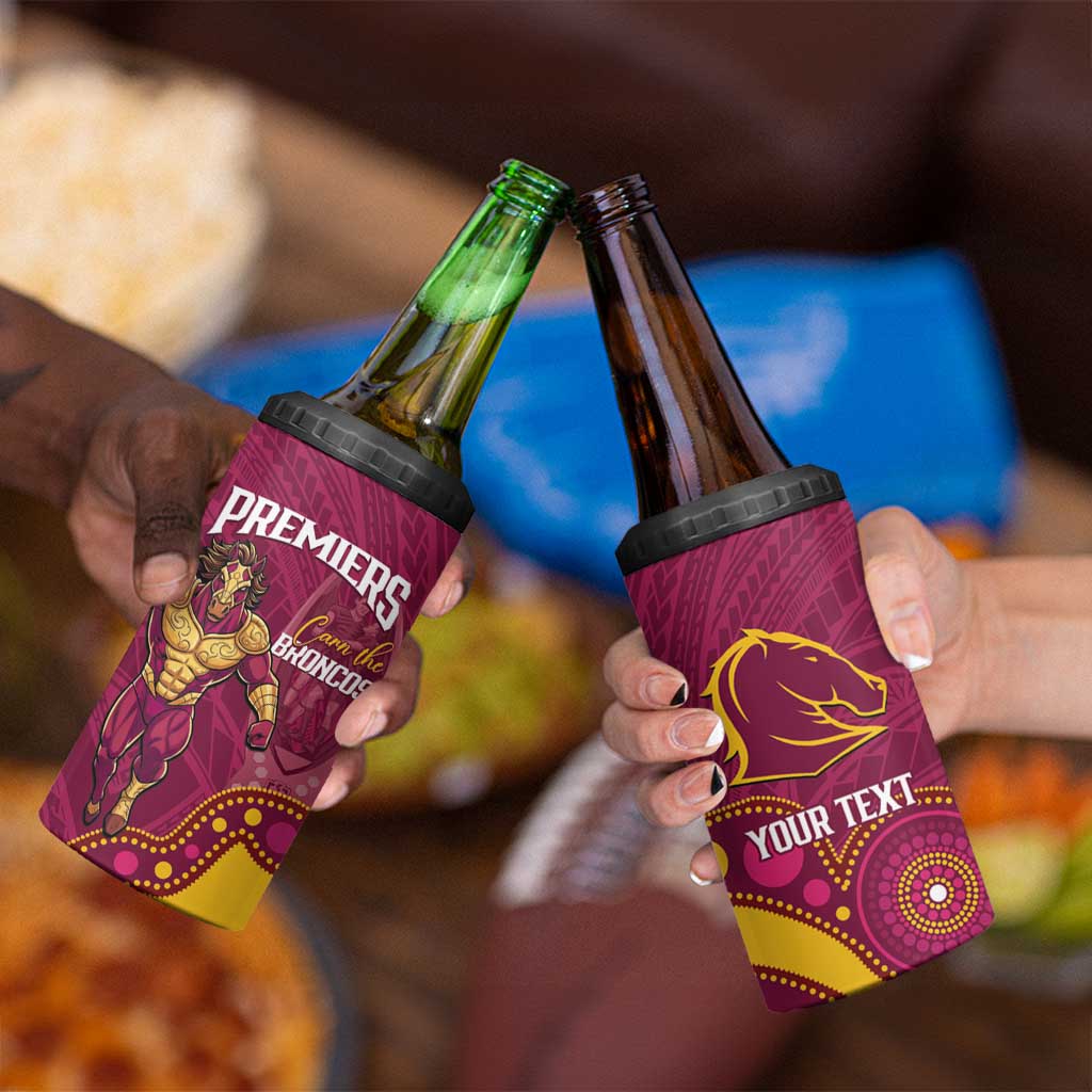 NRL Broncos Rugby Custom 4 in 1 Can Cooler Tumbler Premiers Trophy Carn The Bronx - Aussie Hoodie