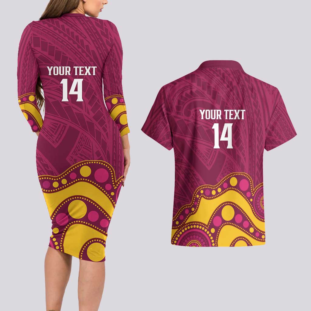 NRL Broncos Rugby Custom Couples Matching Long Sleeve Bodycon Dress and Hawaiian Shirt Premiers Trophy Carn The Bronx - Aussie Hoodie