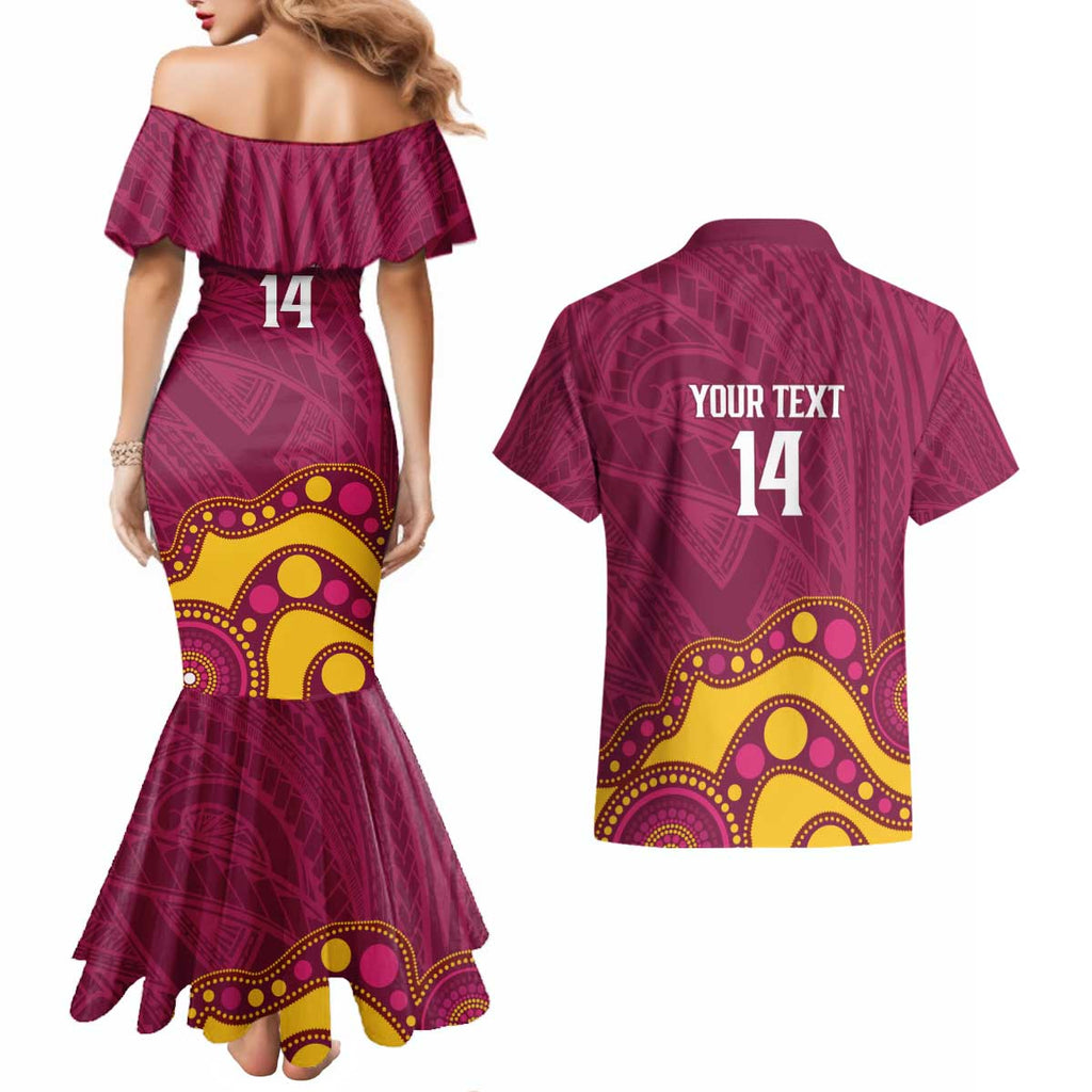 NRL Broncos Rugby Custom Couples Matching Mermaid Dress and Hawaiian Shirt Premiers Trophy Carn The Bronx - Aussie Hoodie
