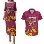 NRL Broncos Rugby Custom Couples Matching Puletasi and Hawaiian Shirt Premiers Trophy Carn The Bronx - Aussie Hoodie