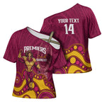 NRL Broncos Rugby Custom Cross Shoulder Shirt Premiers Trophy Carn The Bronx - Aussie Hoodie