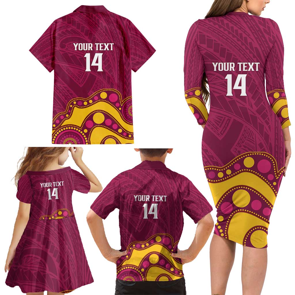 NRL Broncos Rugby Custom Family Matching Long Sleeve Bodycon Dress and Hawaiian Shirt Premiers Trophy Carn The Bronx - Aussie Hoodie