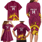 NRL Broncos Rugby Custom Family Matching Long Sleeve Bodycon Dress and Hawaiian Shirt Premiers Trophy Carn The Bronx - Aussie Hoodie