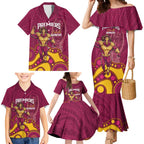 NRL Broncos Rugby Custom Family Matching Mermaid Dress and Hawaiian Shirt Premiers Trophy Carn The Bronx - Aussie Hoodie