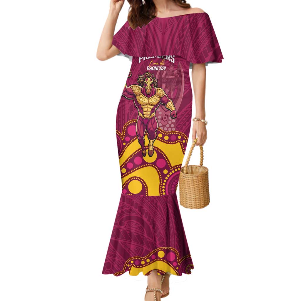 NRL Broncos Rugby Custom Family Matching Mermaid Dress and Hawaiian Shirt Premiers Trophy Carn The Bronx - Aussie Hoodie