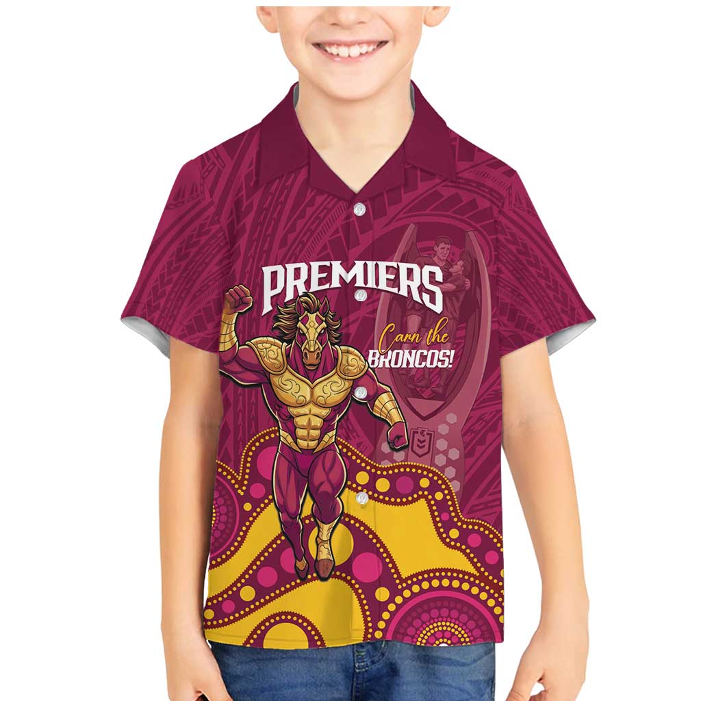 NRL Broncos Rugby Custom Family Matching Mermaid Dress and Hawaiian Shirt Premiers Trophy Carn The Bronx - Aussie Hoodie