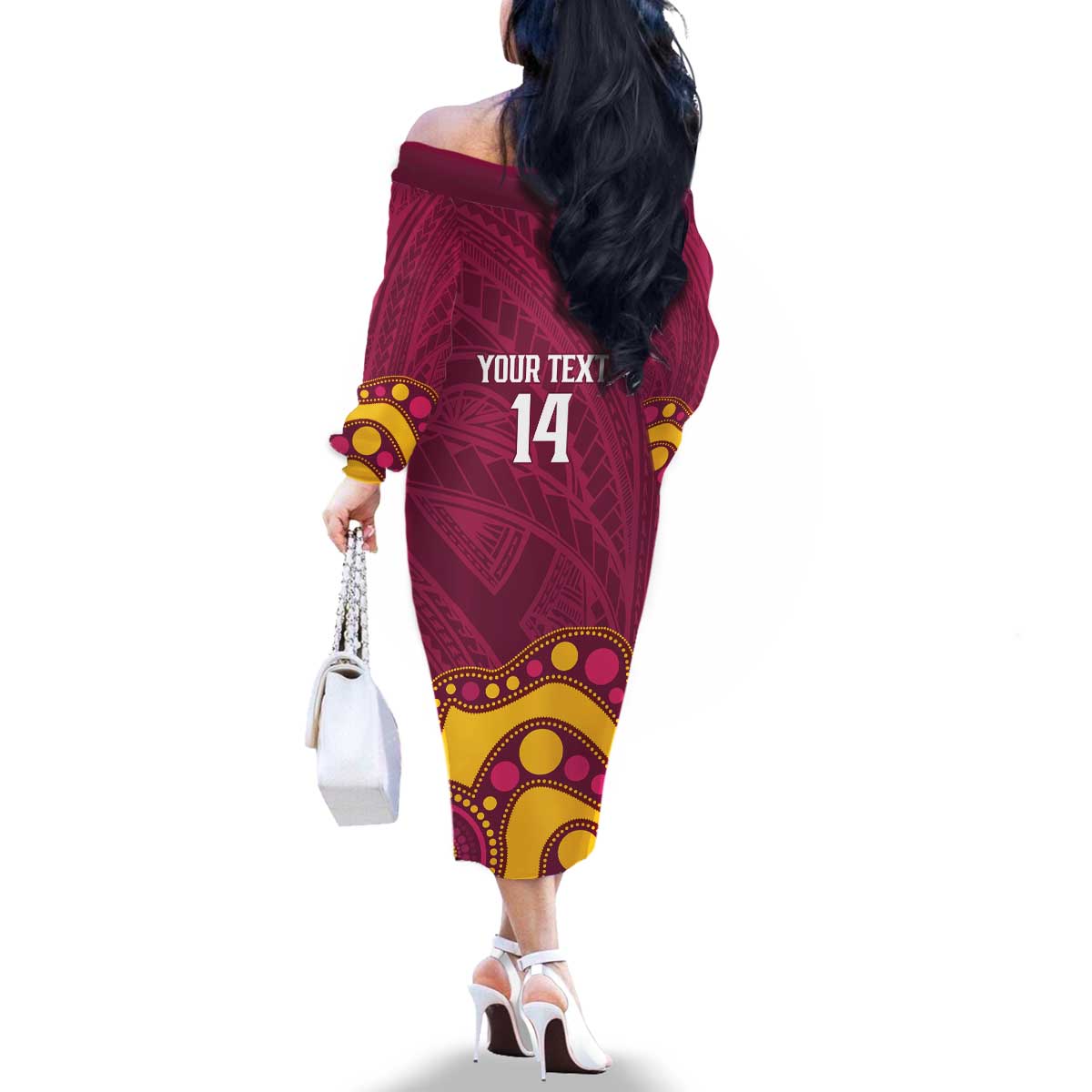 NRL Broncos Rugby Custom Family Matching Off The Shoulder Long Sleeve Dress and Hawaiian Shirt Premiers Trophy Carn The Bronx - Aussie Hoodie