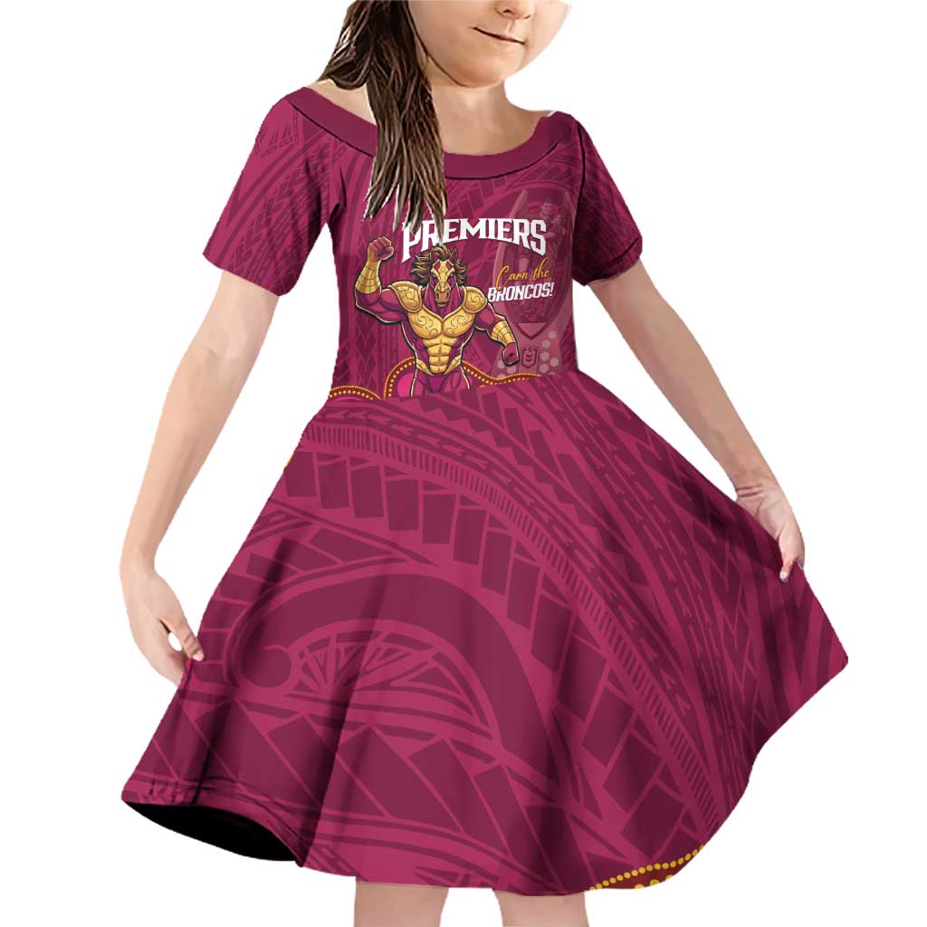 NRL Broncos Rugby Custom Family Matching Off Shoulder Short Dress and Hawaiian Shirt Premiers Trophy Carn The Bronx - Aussie Hoodie