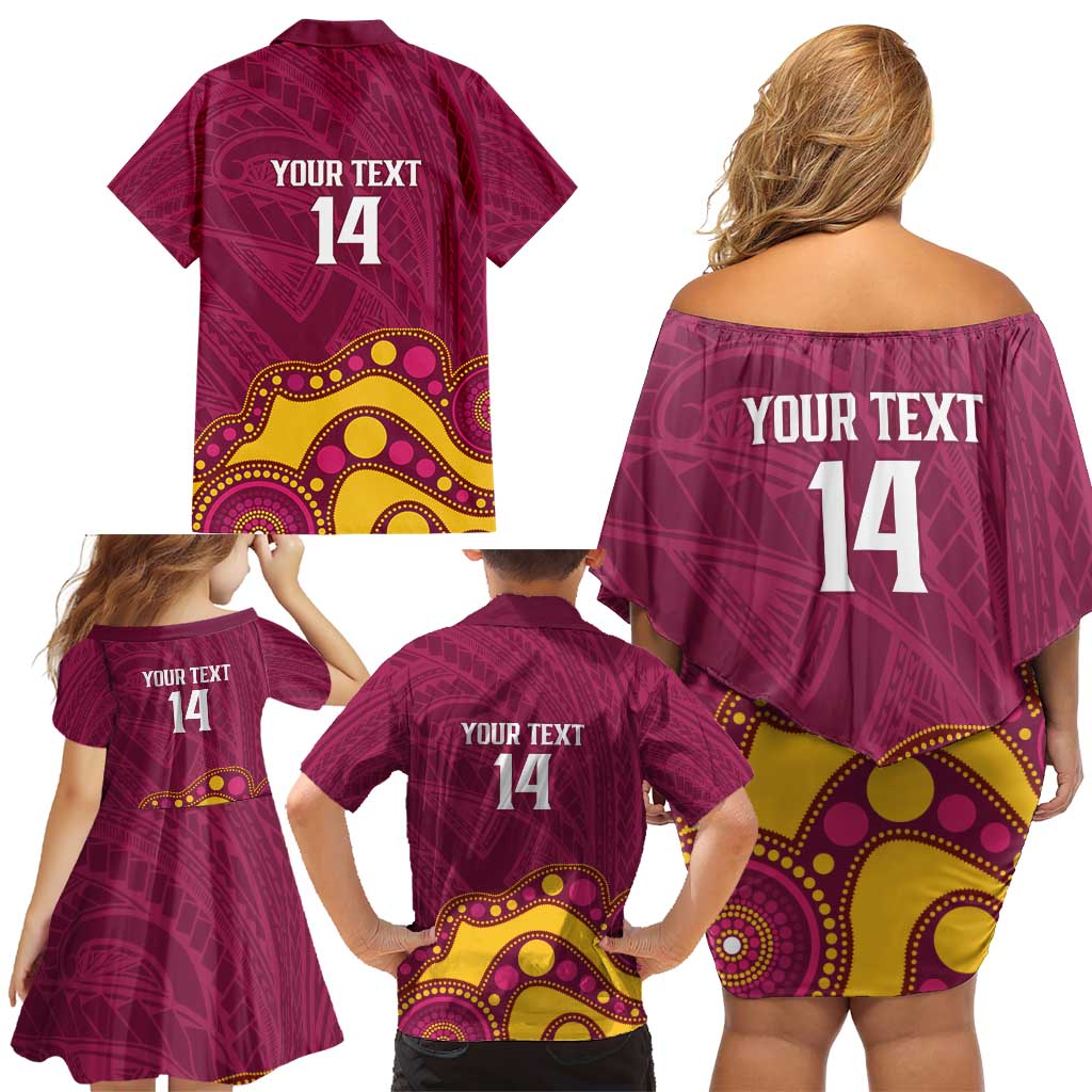 NRL Broncos Rugby Custom Family Matching Off Shoulder Short Dress and Hawaiian Shirt Premiers Trophy Carn The Bronx - Aussie Hoodie