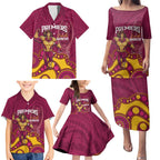 NRL Broncos Rugby Custom Family Matching Puletasi and Hawaiian Shirt Premiers Trophy Carn The Bronx - Aussie Hoodie
