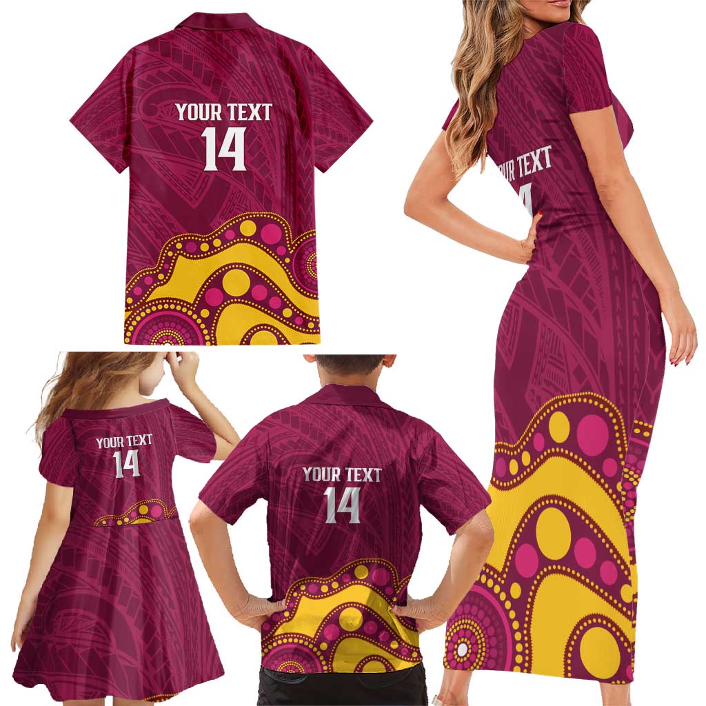 NRL Broncos Rugby Custom Family Matching Short Sleeve Bodycon Dress and Hawaiian Shirt Premiers Trophy Carn The Bronx - Aussie Hoodie