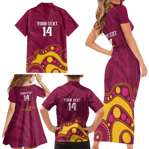NRL Broncos Rugby Custom Family Matching Short Sleeve Bodycon Dress and Hawaiian Shirt Premiers Trophy Carn The Bronx - Aussie Hoodie