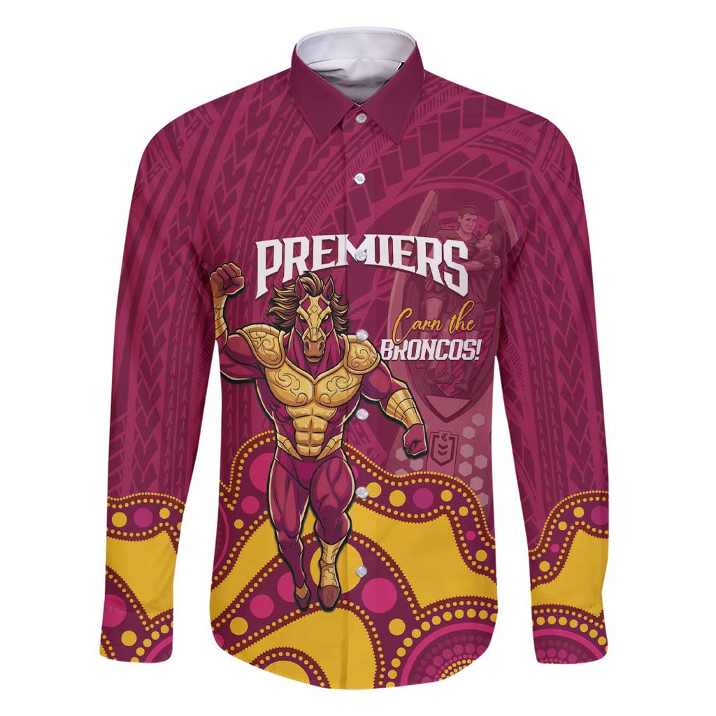 NRL Broncos Rugby Custom Family Matching Short Sleeve Bodycon Dress and Hawaiian Shirt Premiers Trophy Carn The Bronx - Aussie Hoodie