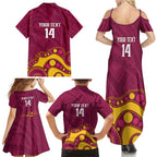 NRL Broncos Rugby Custom Family Matching Summer Maxi Dress and Hawaiian Shirt Premiers Trophy Carn The Bronx - Aussie Hoodie