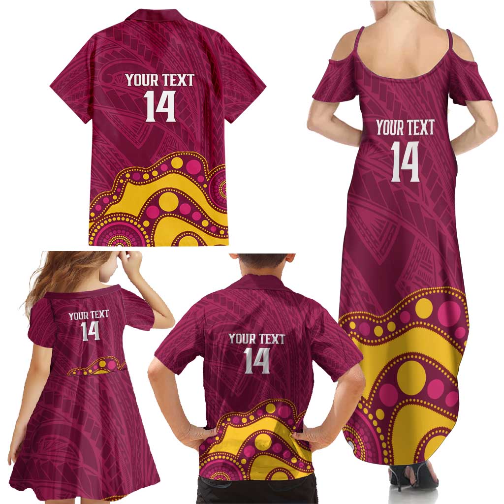 NRL Broncos Rugby Custom Family Matching Summer Maxi Dress and Hawaiian Shirt Premiers Trophy Carn The Bronx - Aussie Hoodie