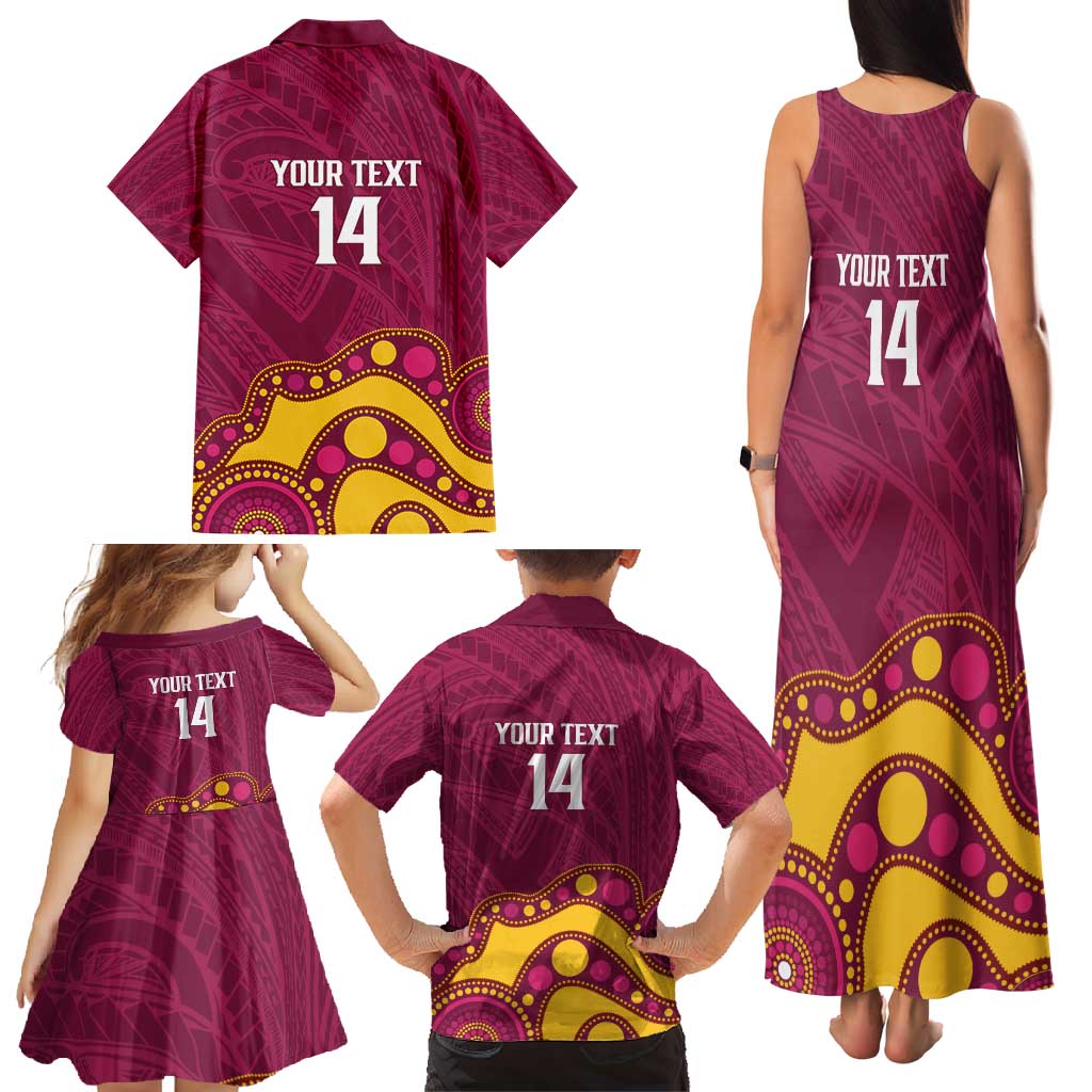 NRL Broncos Rugby Custom Family Matching Tank Maxi Dress and Hawaiian Shirt Premiers Trophy Carn The Bronx - Aussie Hoodie