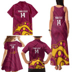 NRL Broncos Rugby Custom Family Matching Tank Maxi Dress and Hawaiian Shirt Premiers Trophy Carn The Bronx - Aussie Hoodie