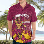 NRL Broncos Rugby Custom Hawaiian Shirt Premiers Trophy Carn The Bronx - Aussie Hoodie