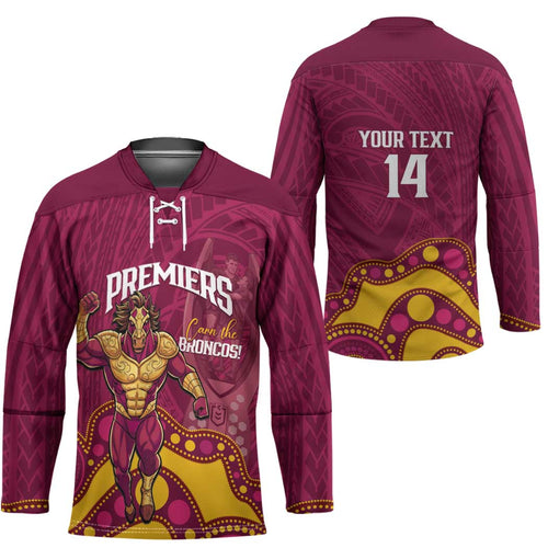 NRL Broncos Rugby Custom Hockey Jersey Premiers Trophy Carn The Bronx - Aussie Hoodie