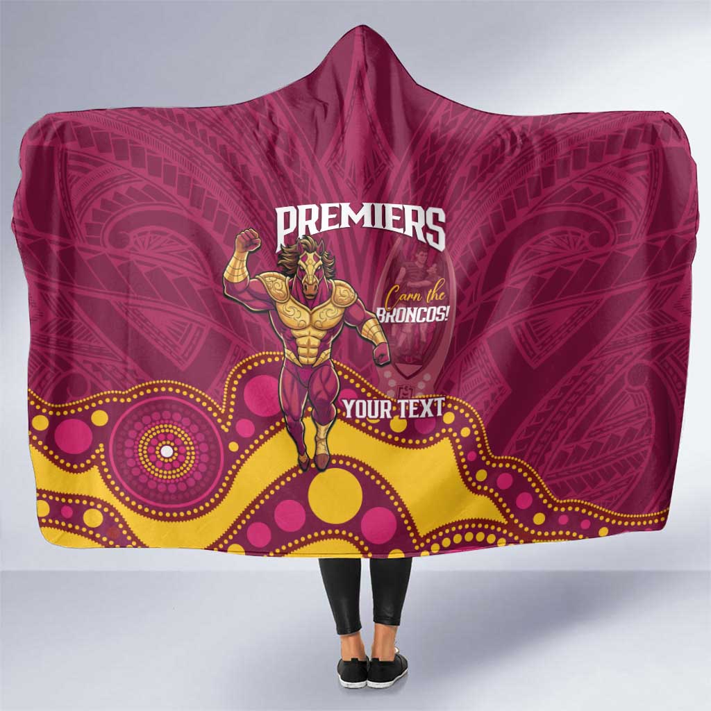 NRL Broncos Rugby Custom Hooded Blanket Premiers Trophy Carn The Bronx - Aussie Hoodie