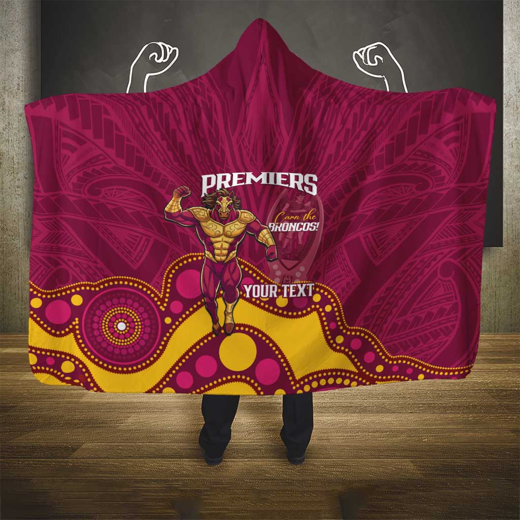 NRL Broncos Rugby Custom Hooded Blanket Premiers Trophy Carn The Bronx - Aussie Hoodie