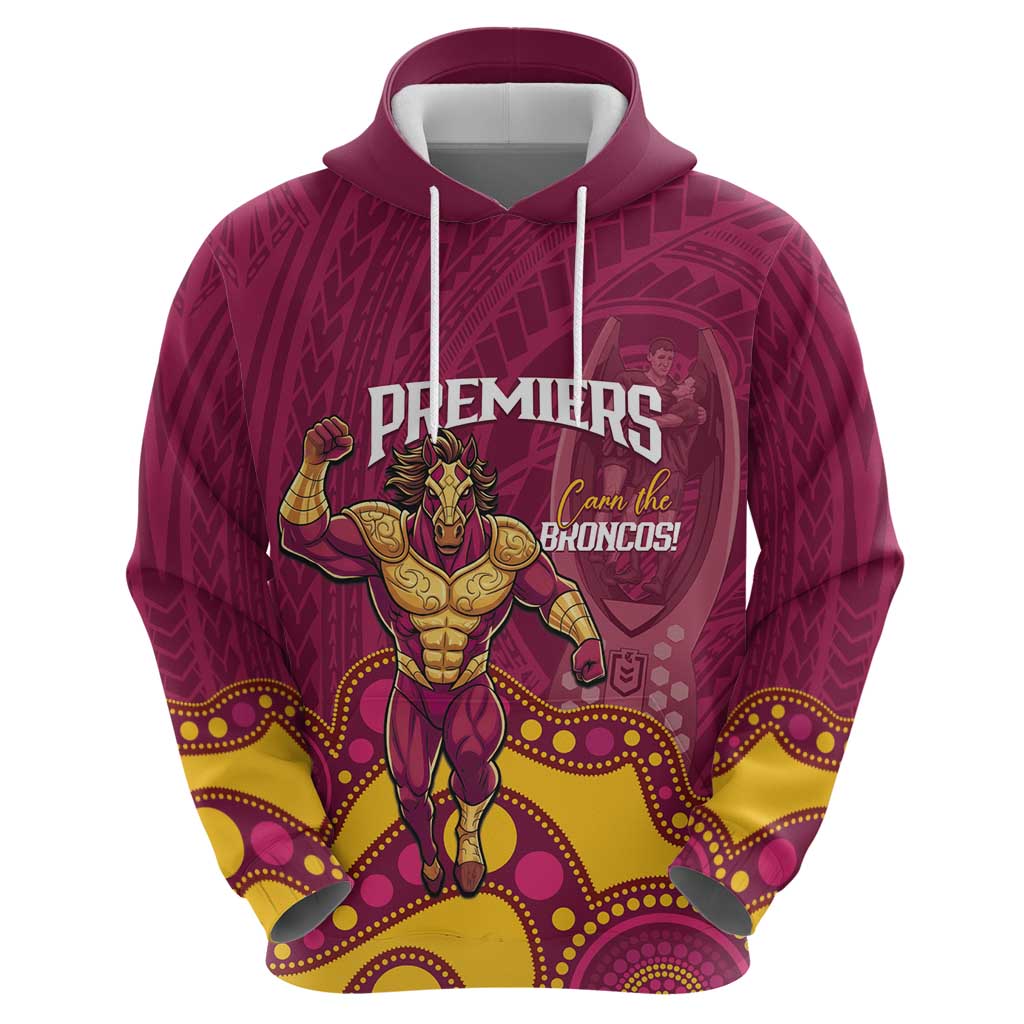 NRL Broncos Rugby Custom Hoodie Premiers Trophy Carn The Bronx - Aussie Hoodie