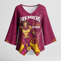NRL Broncos Rugby Custom Kimono Sleeve Blouse Premiers Trophy Carn The Bronx - Aussie Hoodie